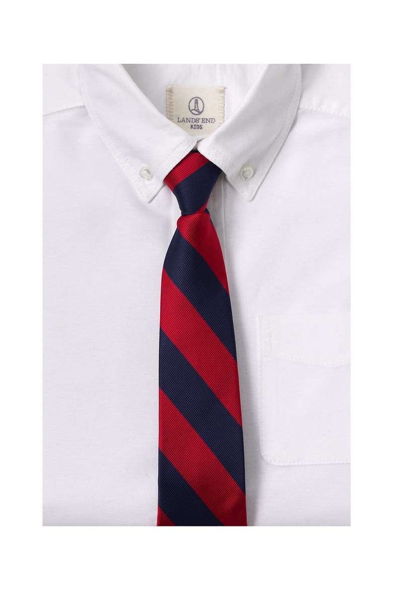 School Uniform Kids Stripe Pre Tied Tie, Main, color, Red/Classic Navy Stripe