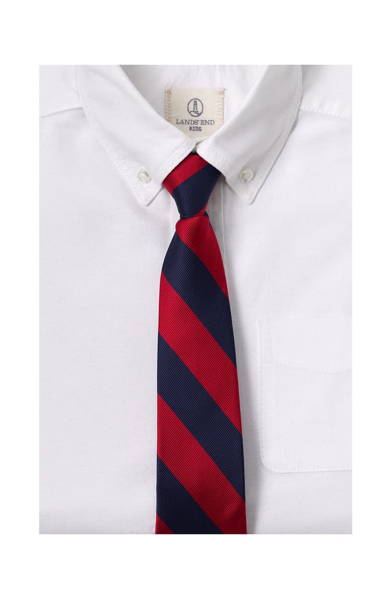 Lands' End School Uniform Kids Stripe Pre Tied Tie, Main, color, Red/Classic Navy Stripe