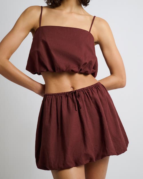 Shop Onia Air Linen Bubble Crop Top In Rum