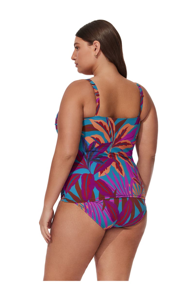 Plantopia Plus Size Tankini Top, Alternate, color, Multi-Teal