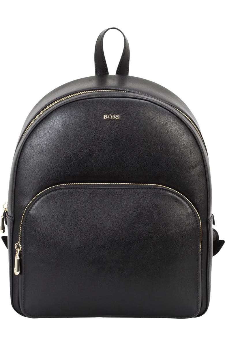 HUGO Numah Bonded Leather Backpack, Main, color, Black