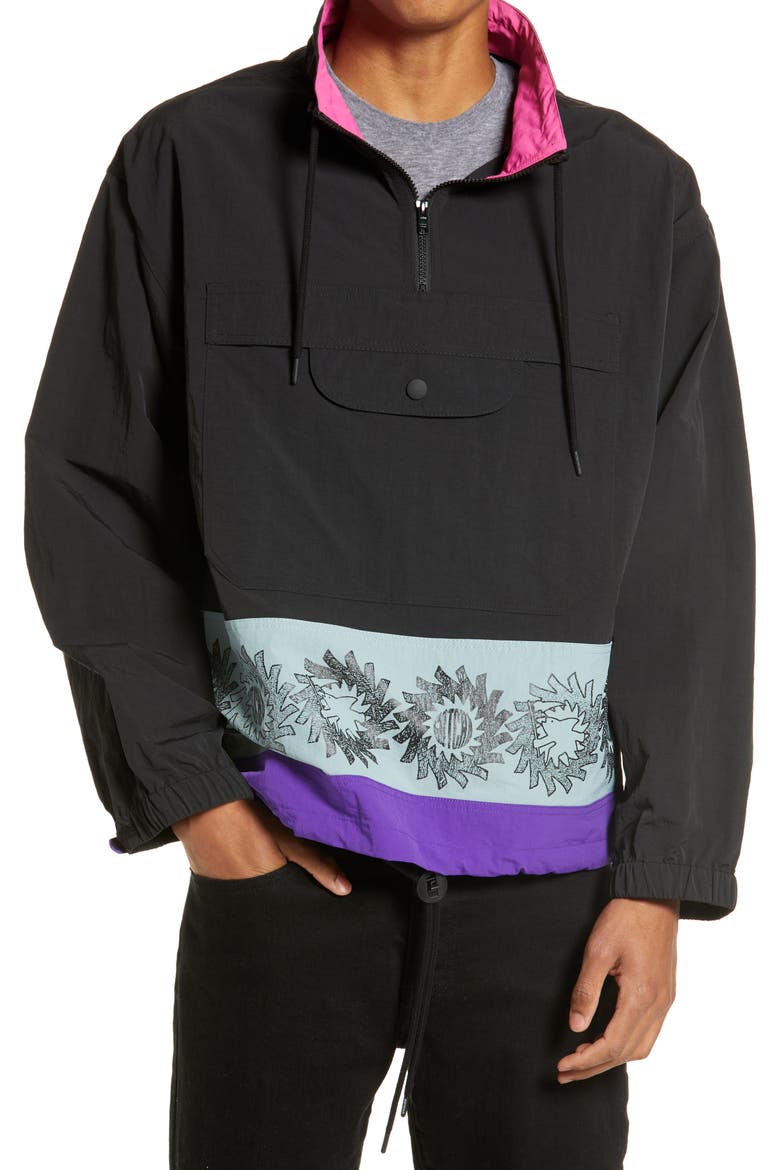 Men's Curl Anorak, Main, color, BLACK
