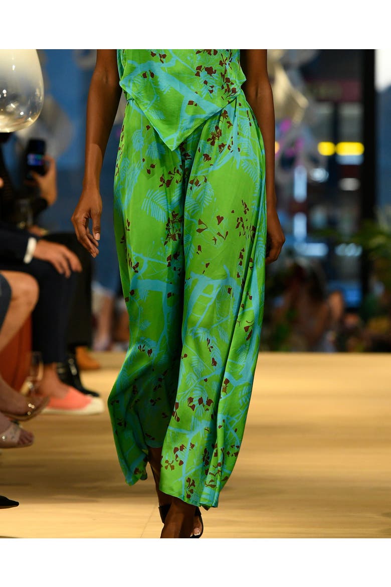 "Coco Dream" Satin Midi Skirt, Alternate, color, Green