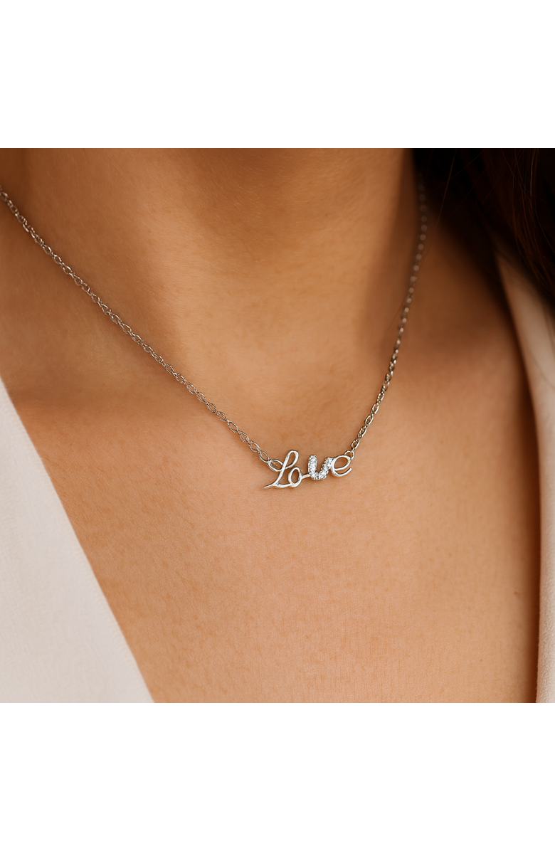 Donatello Gian Sterling Silver Love Necklace, Alternate, color, Silver