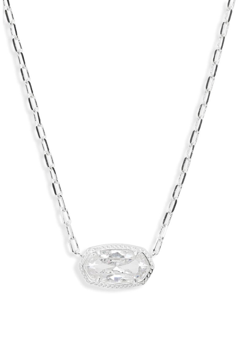 Elisa Luxe Short Pendant Necklace, Main, color, SILVER WHITE CUBIC ZIRCONIA