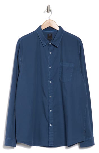 Union Clearwater Stretch Cotton Poplin Button-up Shirt In Nocturne