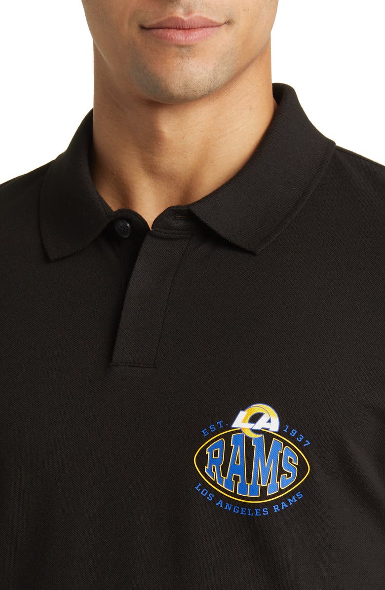 BOSS x NFL Cotton Polo, Alternate, color, Los Angeles Rams Black