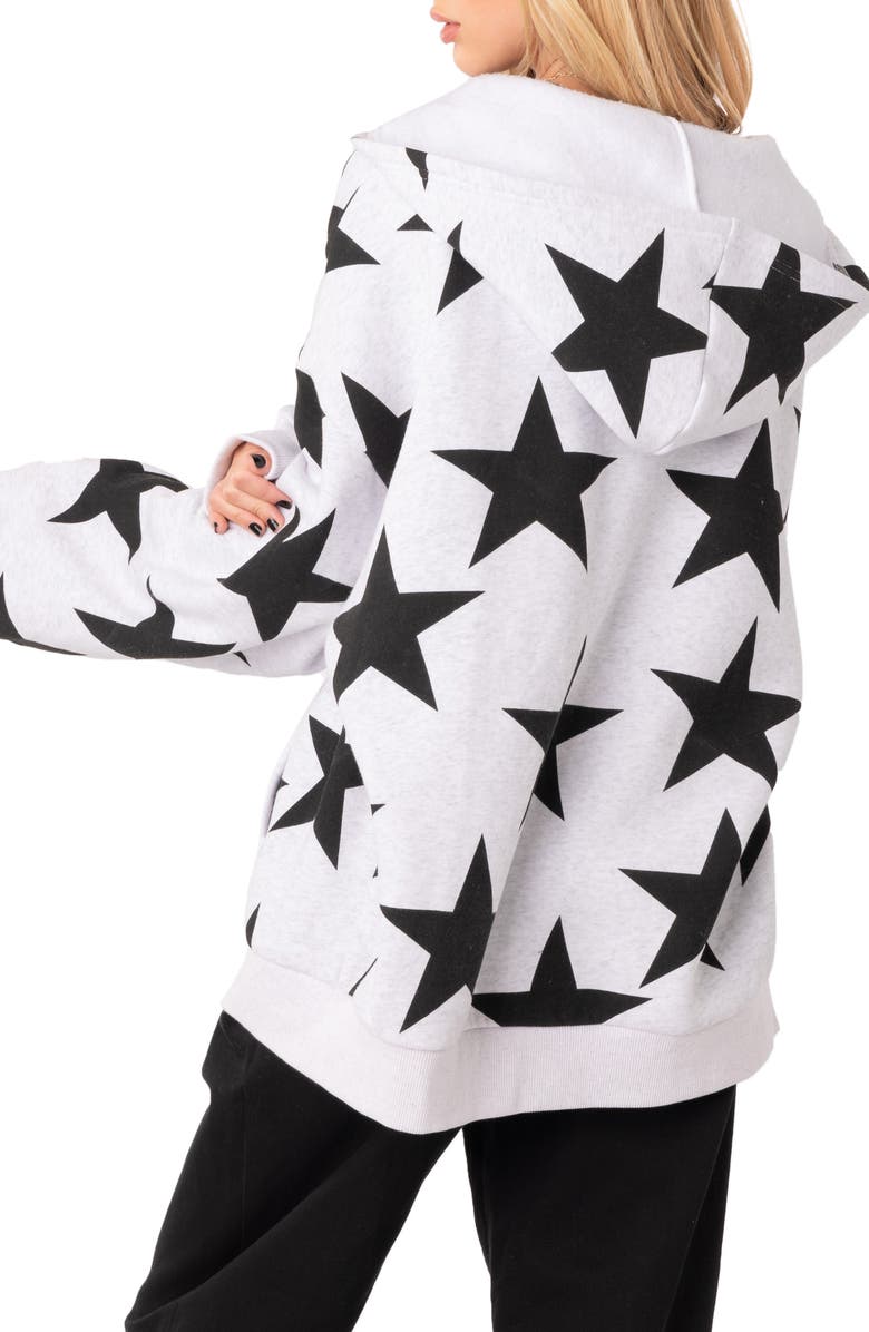 EDIKTED Star at Me Oversize Hoodie, Alternate, color, Grey