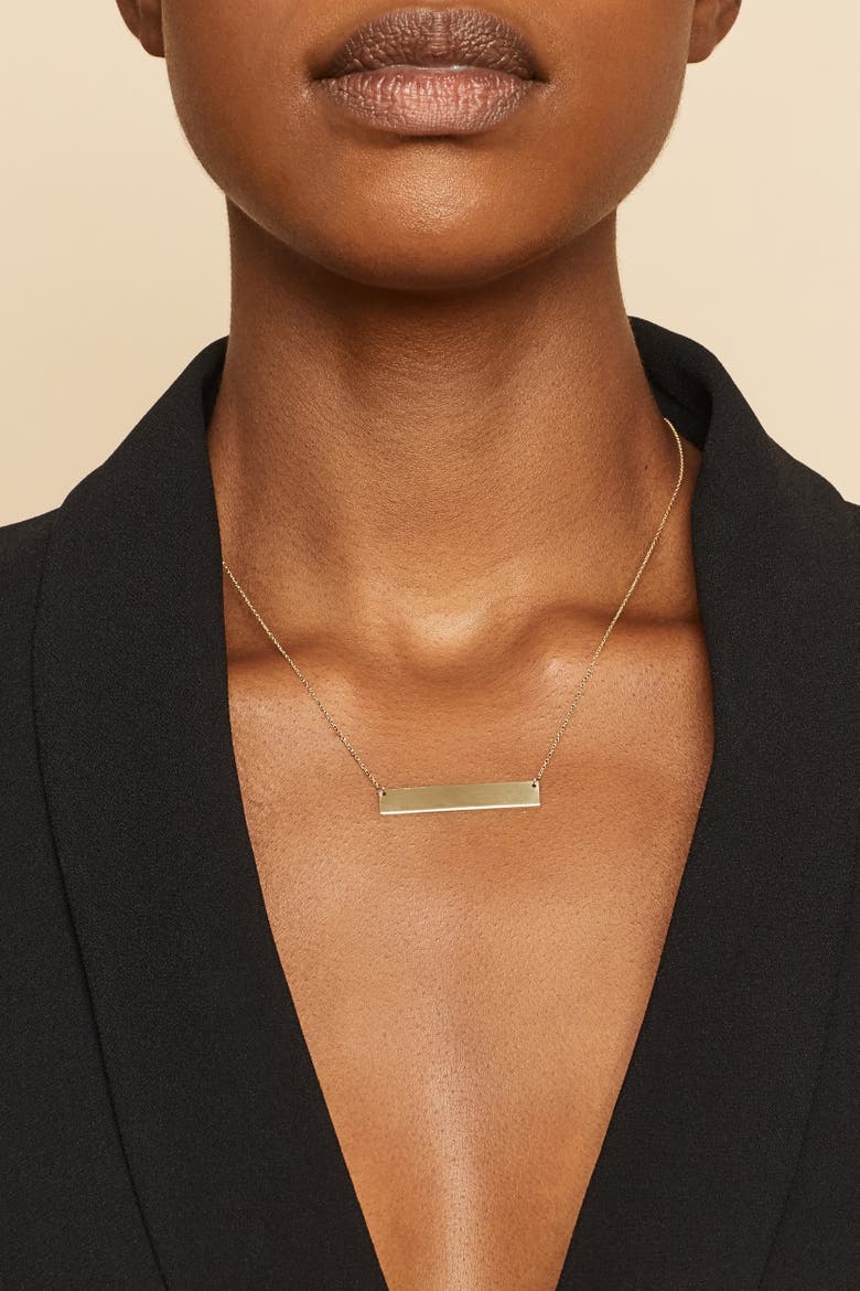 10K Gold Brooklyn Bar Necklace, Alternate, color, Rose Gold
