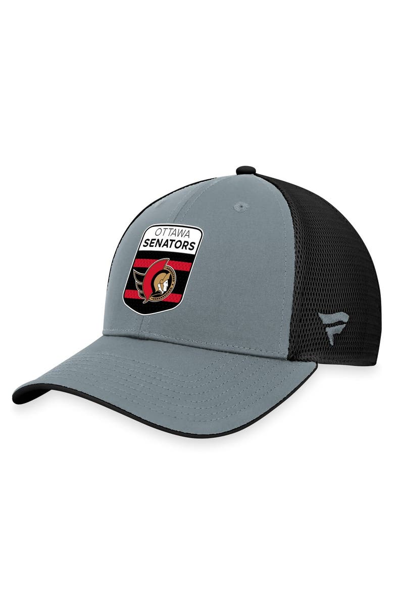 FANATICS Men's Fanatics Branded Gray/Black Ottawa Senators Authentic Pro Home Ice Trucker Adjustable Hat, Alternate, color, Gray
