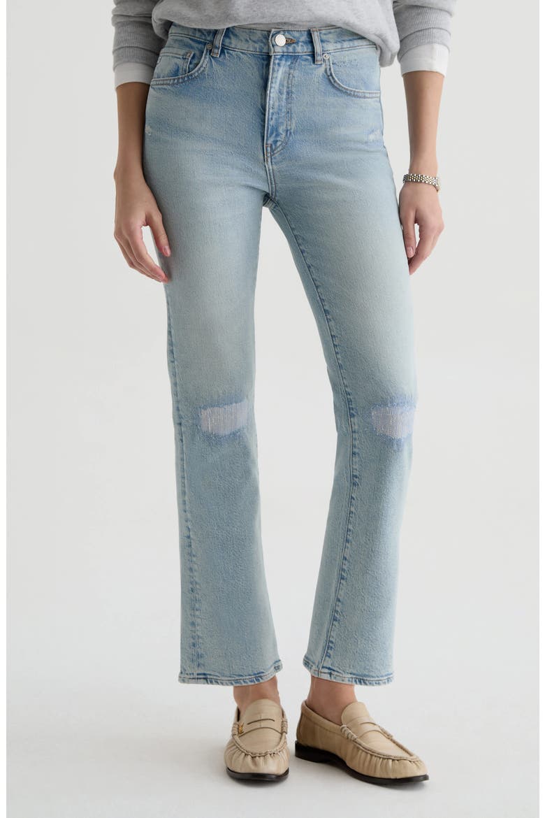 Brinley Rip & Repair Mid Rise Straight Leg Jeans, Main, color, RIVERBEND