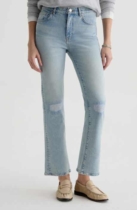 Brinley Rip & Repair Mid Rise Straight Leg Jeans