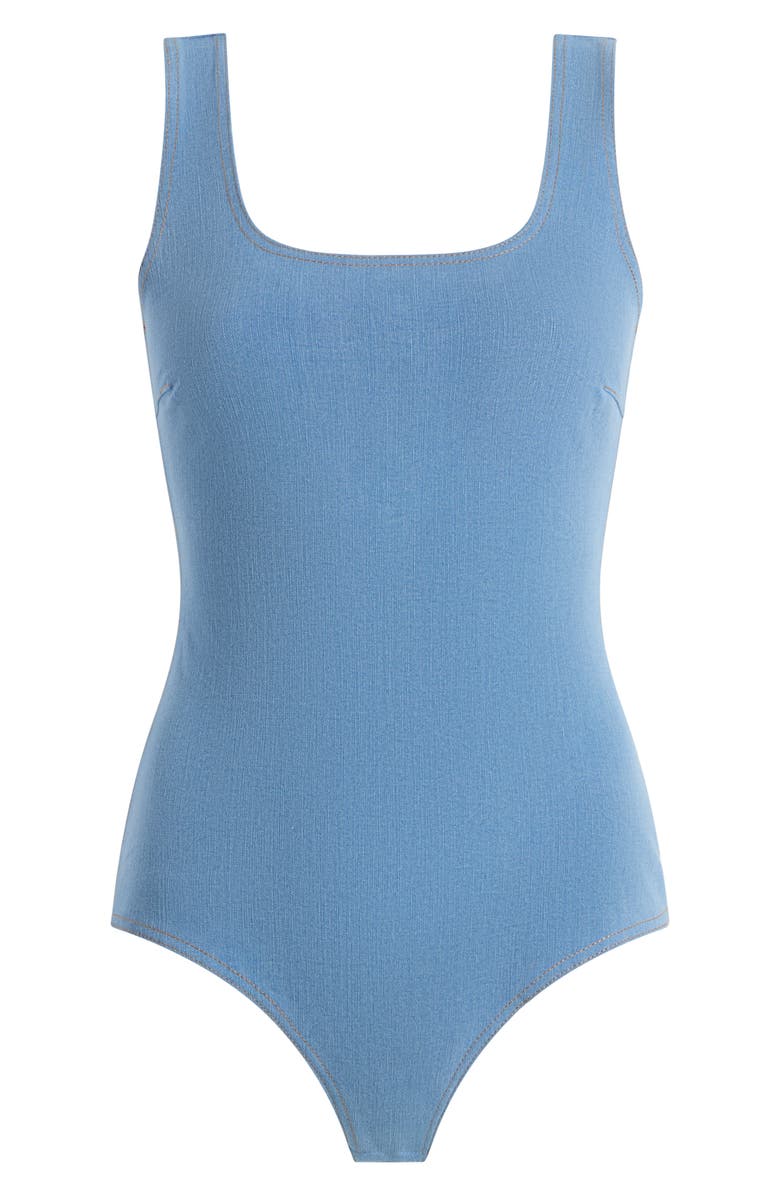 Commando Do it All Denim Bodysuit, Main, color, Wig-Washed Indigo