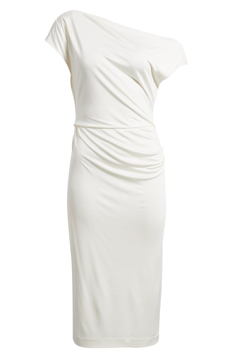 BOSS Asymmetric Sheath Dress, Alternate, color, Soft Cream