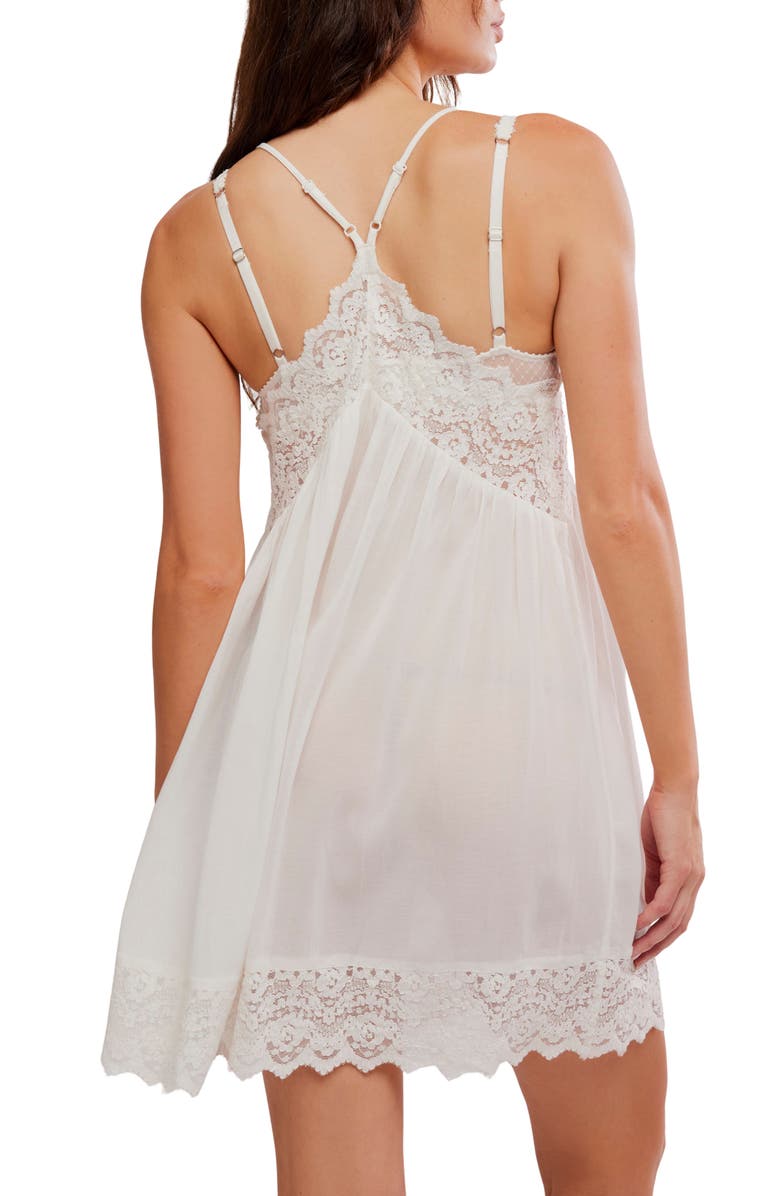 Free People Fiona Lace Trim Slip, Alternate, color, Clean Ivory