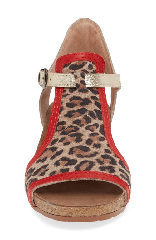 Naot Fiona Wedge Sandal In Cheetah Print Suede