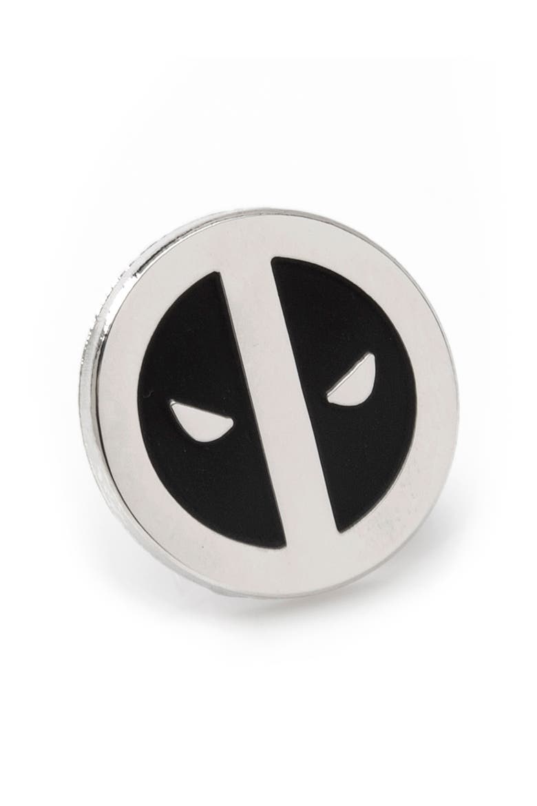 Deadpool Mask Lapel Pin, Main, color, SILVER