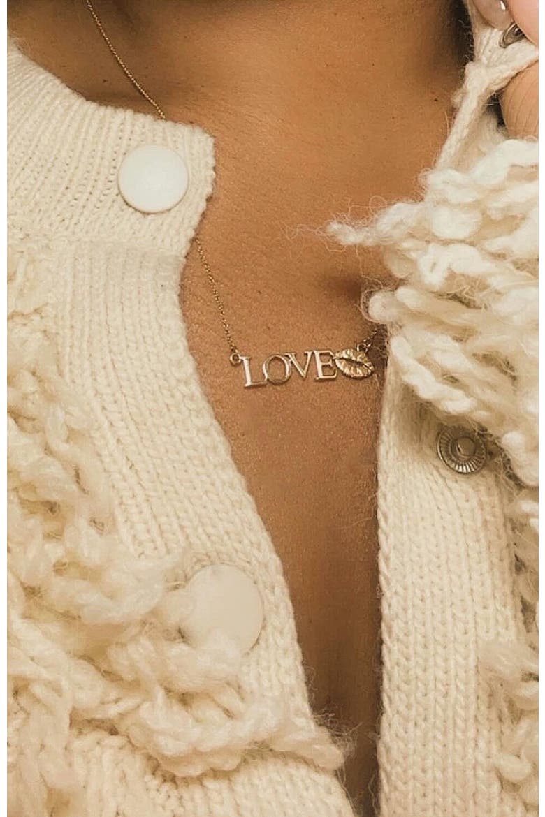Lip Love Necklace, Alternate, color, Gold
