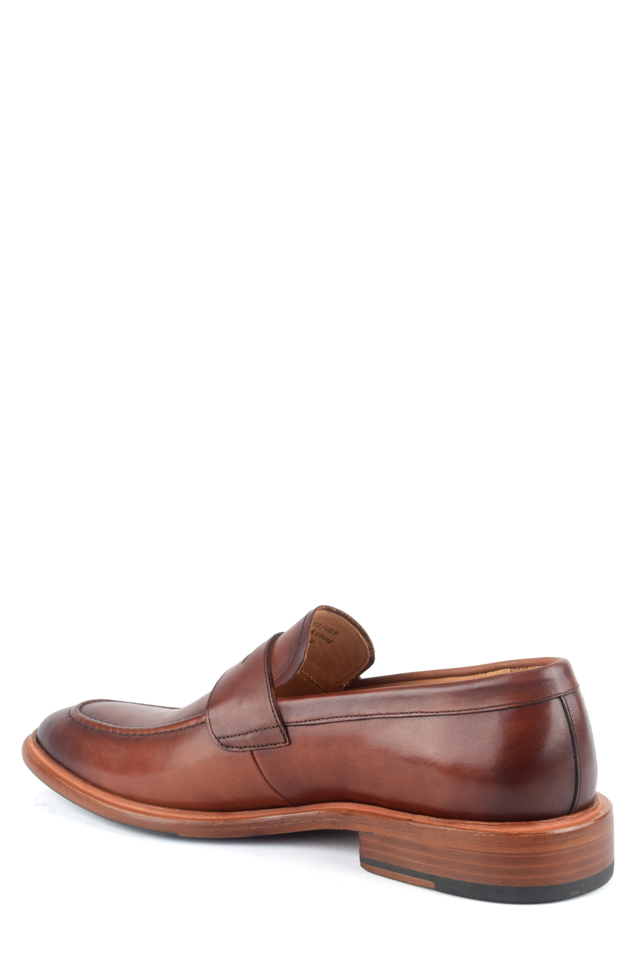 Savoy Apron Toe Penny Loafer, Alternate, color, COGNAC