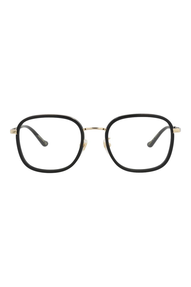 52mm Square Sunglasses, Main, color, BLACK GOLD TRANSPARENT