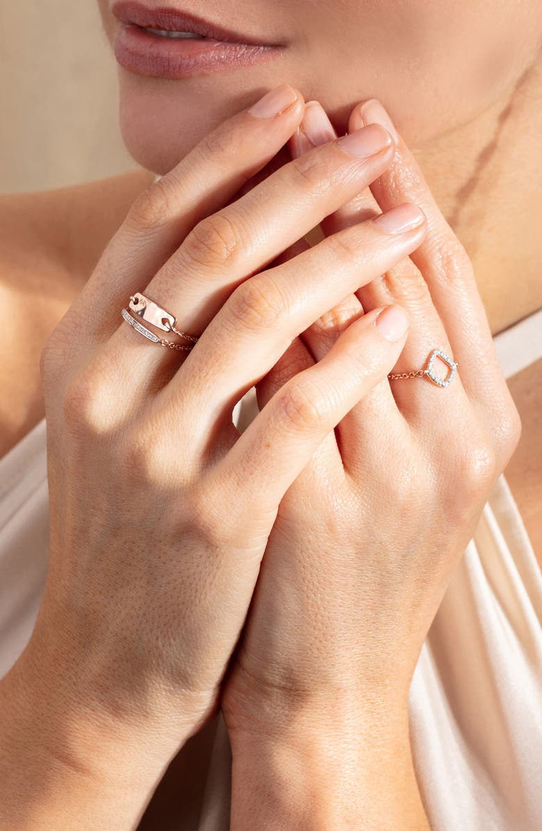 Monica Vinader Skinny Bar Friendship Diamond Chain Ring, Alternate, color,