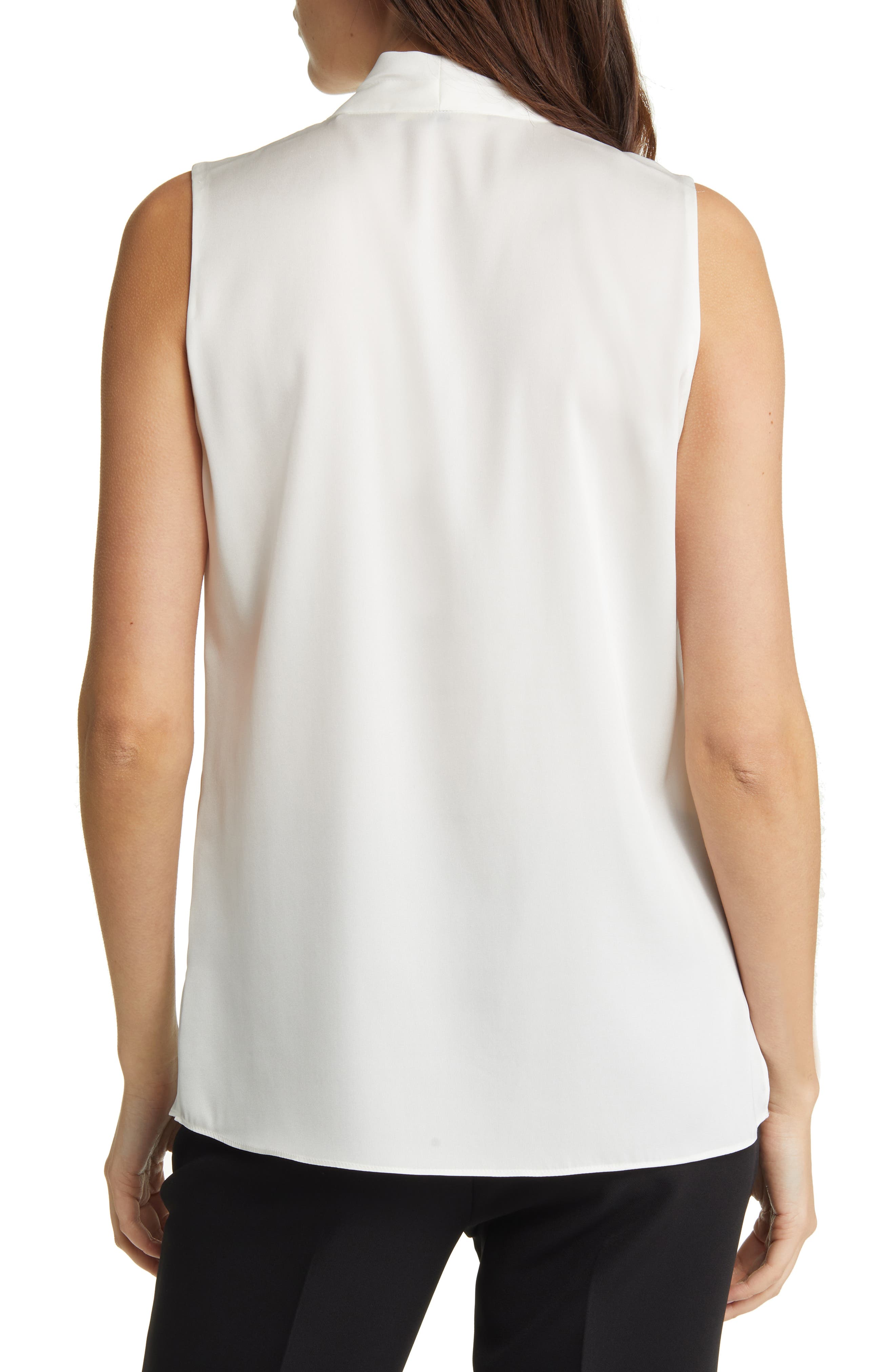 'Mila' Sleeveless Stretch Silk Blouse - image 4
