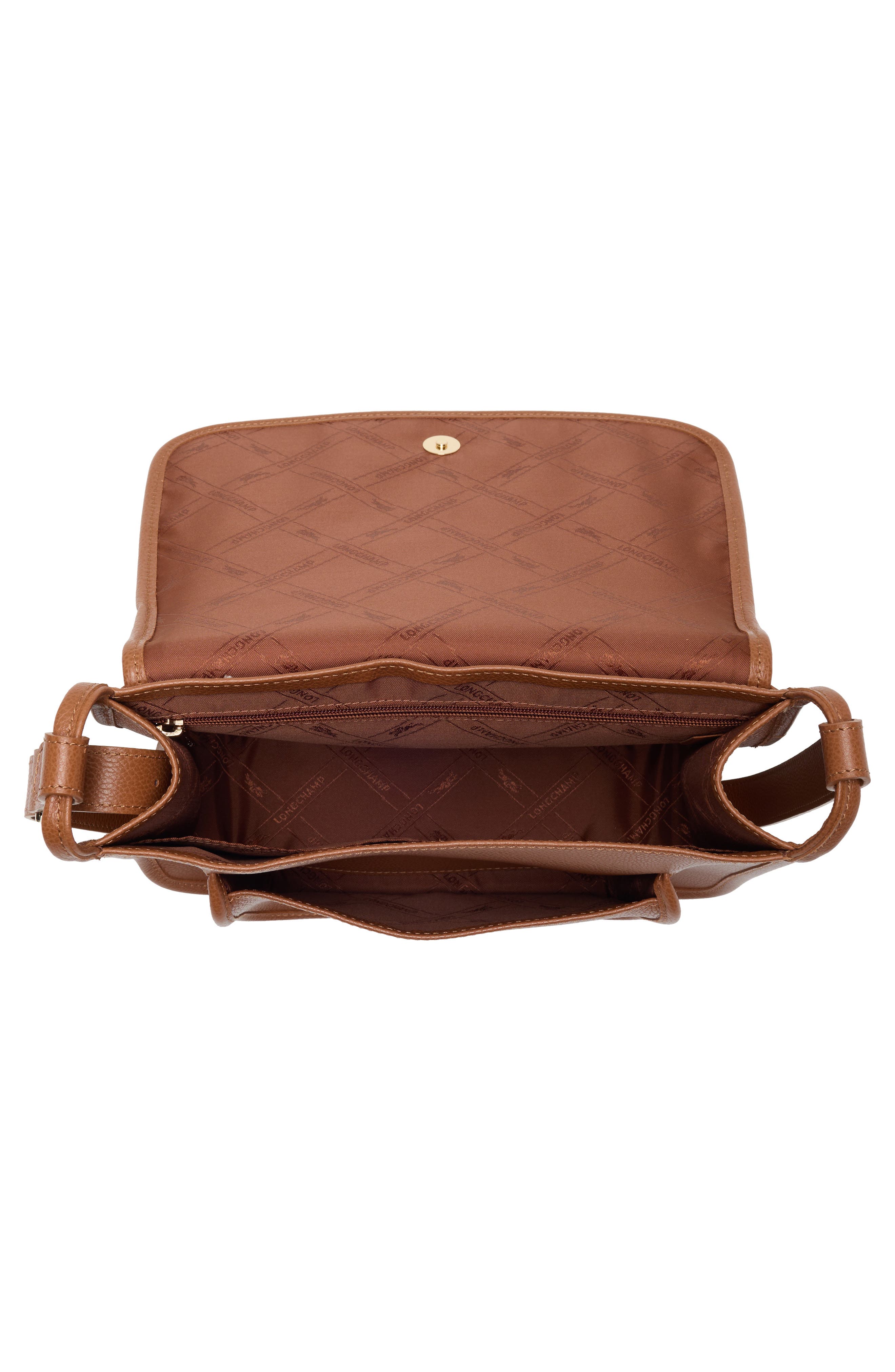 Large Le Foulonné Leather Crossbody Bag, Alternate, color, CARAMEL