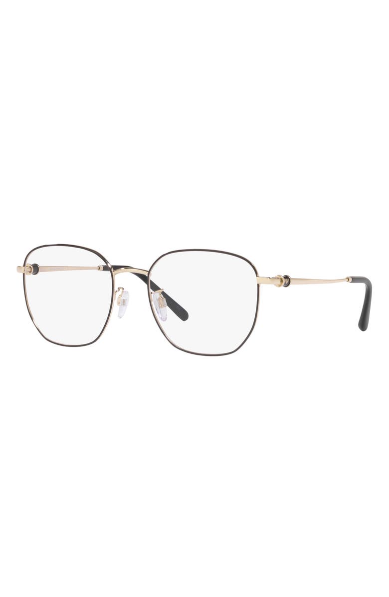 Emporio Armani 53mm Square Optical Glasses, Alternate, color, Gold / Black / Demo Lens