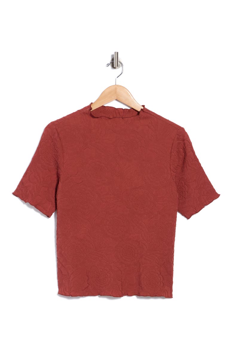 Floral Textured Knit Top, Alternate, color, RUSTIC CLAY