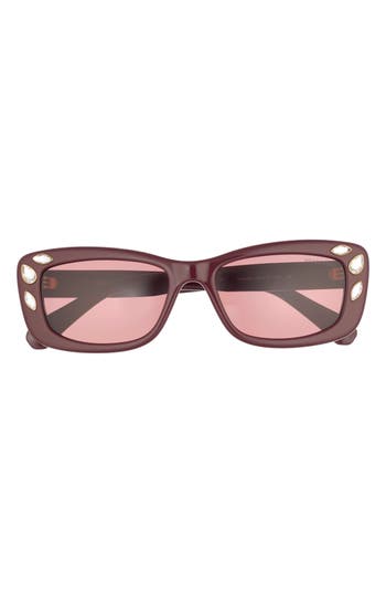 Swarovski 54mm Pillow Sunglasses In Burgundy