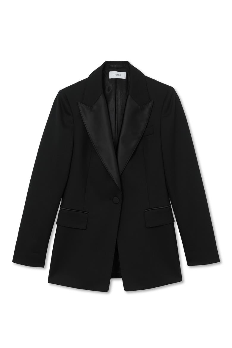 Dakota Wool Blend Single Breasted Blazer, Alternate, color, BLACK