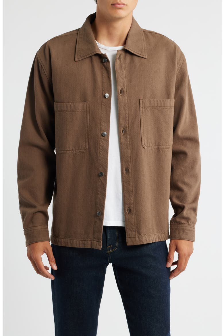 Textured Terry Double Pocket Overshirt, Main, color, SOFT MOCHA