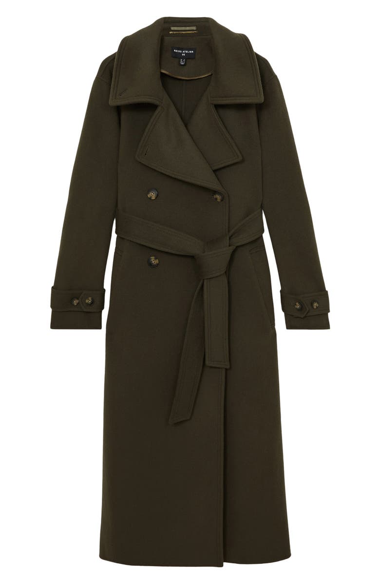 Reiss Atelier Scarlett Wool & Cashmere Wrap Coat, Alternate, color, Khaki