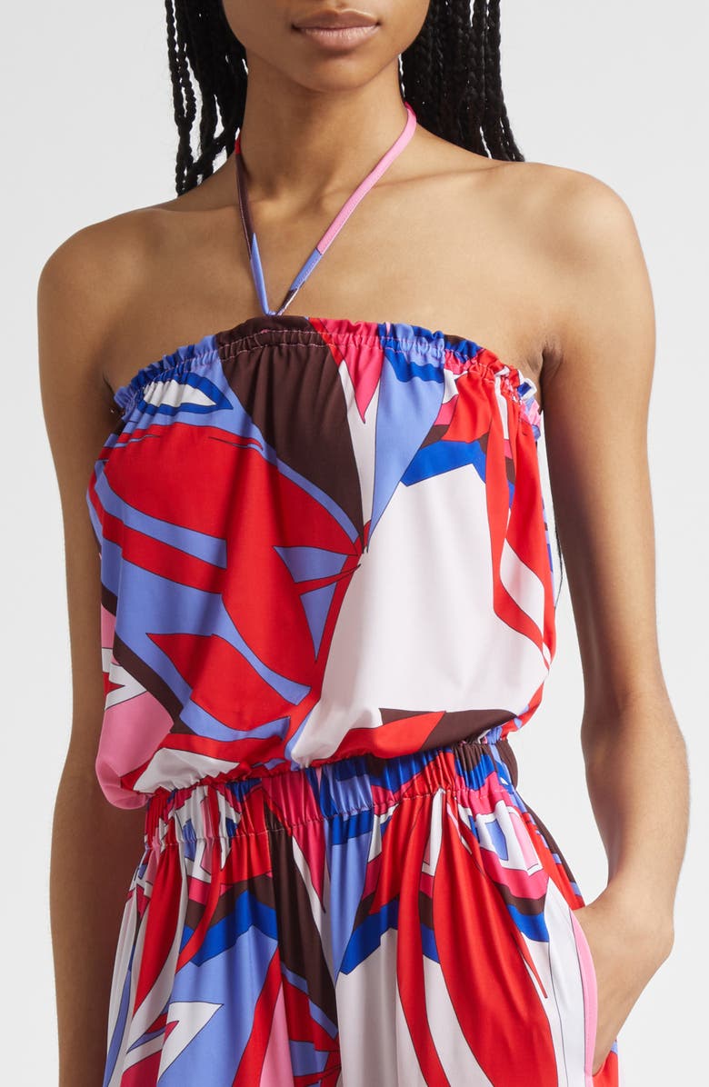 Ramy Brook Paradiso Iva Abstract Print Halter Strap Jumpsuit, Alternate, color, 