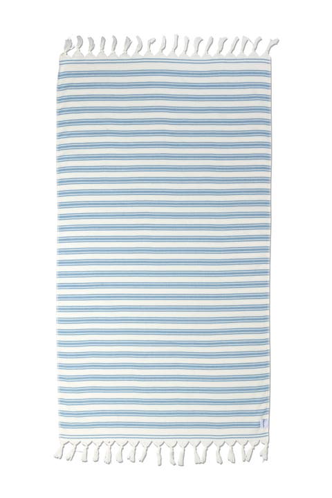 Bask Striped Organic Turkish Towel with Soft Terry Cloth Back