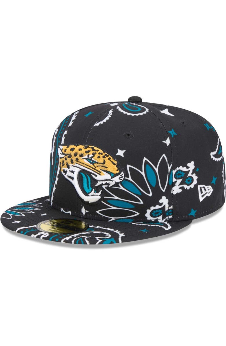 New Era Men's New Era Black Jacksonville Jaguars Paisley 59FIFTY Fitted Hat, Alternate, color, Black