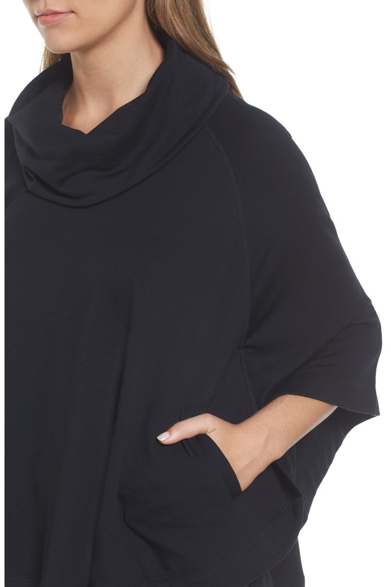Cowl Neck Sweatshirt, Alternate, color, BLACK