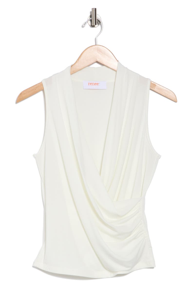 Surplice V-Neck Sleeveless Top, Alternate, color, IVORY