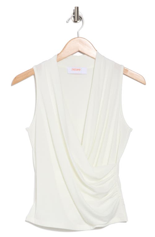 Renee C Surplice V-neck Sleeveless Top In Ivory