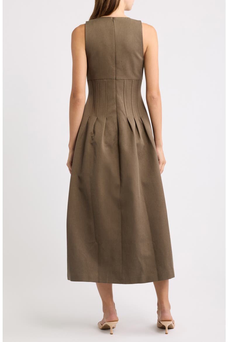Scoop Neck Midi Dress, Alternate, color, MUSHROOM