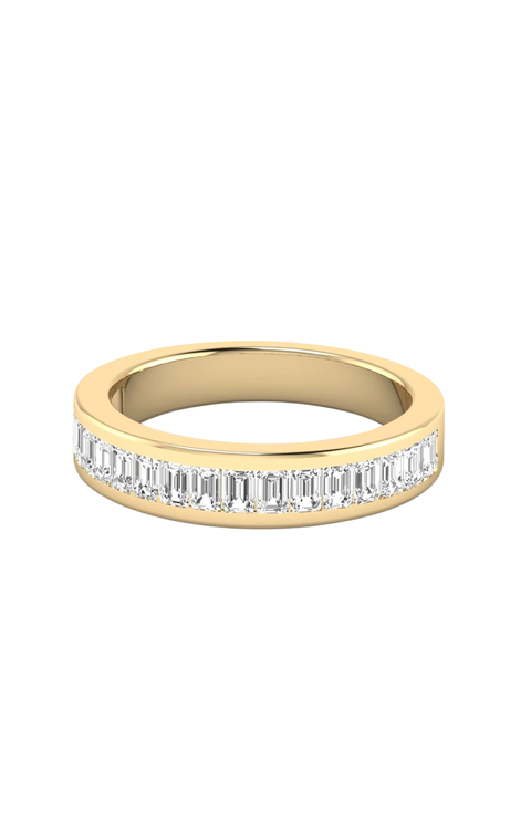 Emerald Channel Lab Diamond Band in 14K