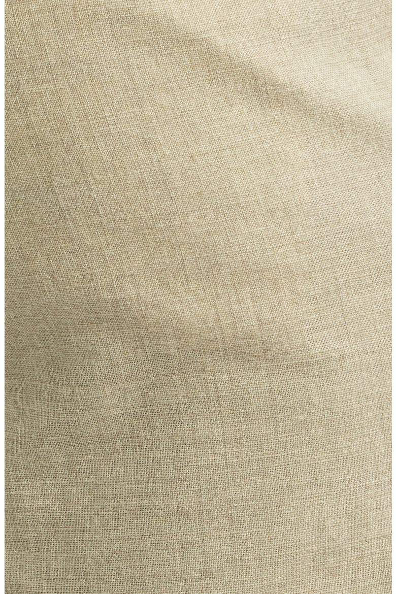 Solid Linen Look Flat Front Cotton Shorts, Alternate, color, TAN