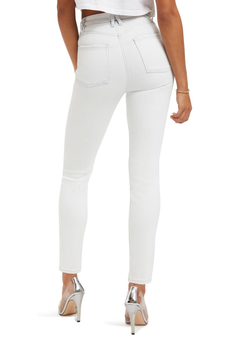 Good American Good Classic V-Yoke Slim Jeans, Alternate, color,