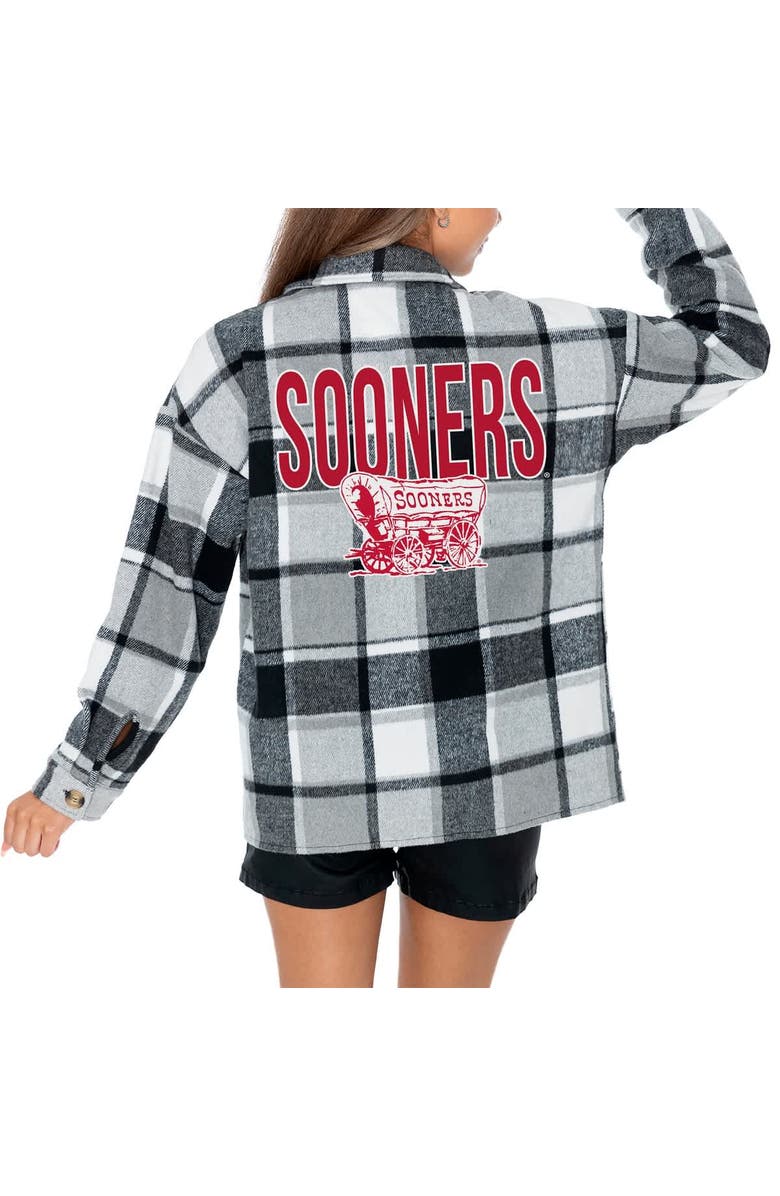 GAMEDAY COUTURE Women's Gameday Couture Gray Oklahoma Sooners End Zone Game Flannel Button-Up Shirt, Alternate, color, 