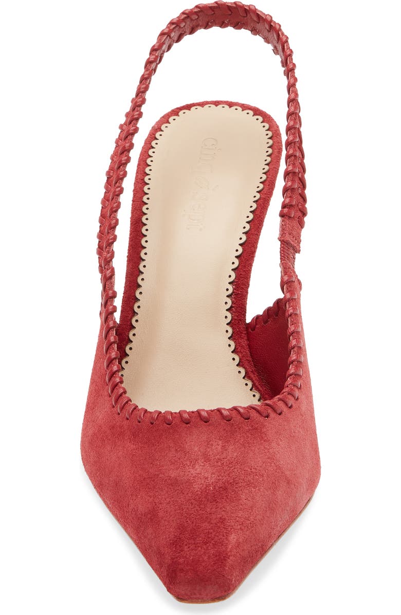 Cinq à Sept Suki Whipstitch Slingback Pump, Alternate, color, Bordeaux
