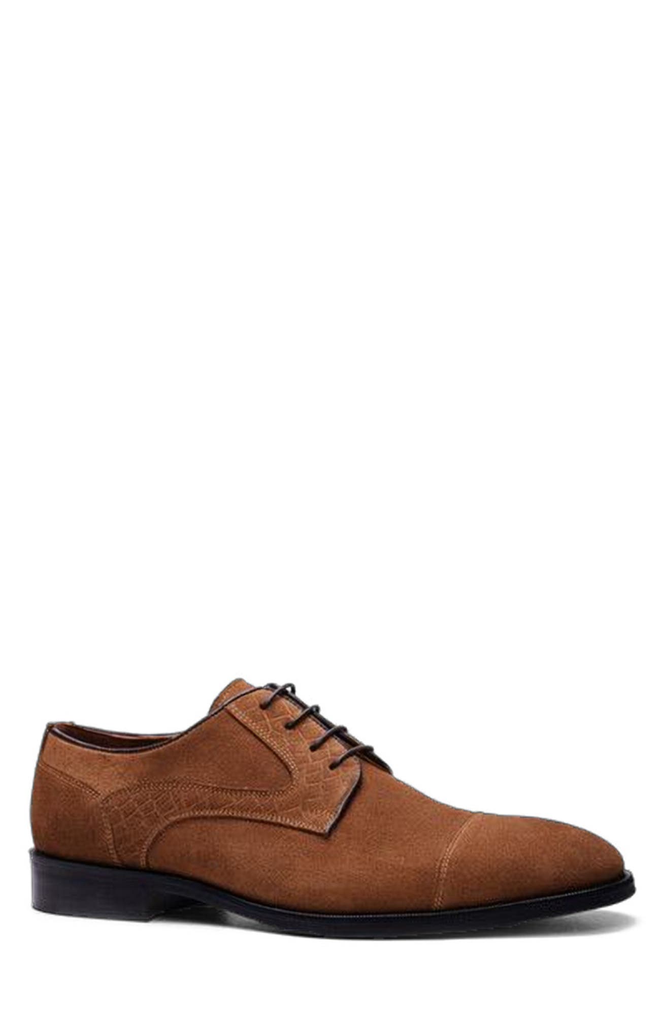 CARLOS SANTANA Havens Cap-toe Derby, Main, color, Tabacco Brown Suede