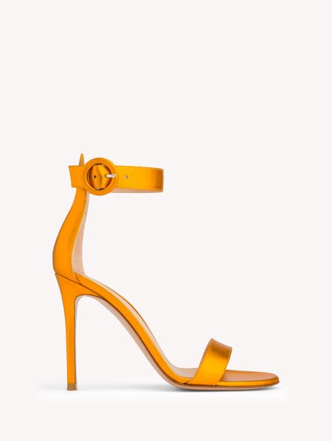 Gianvito Rossi Orange factory Leather Slip Ons