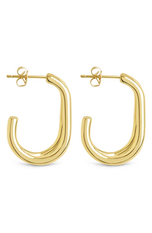 Sterling Forever Elliana Suspender Hoop Earrings In Gold