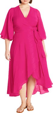City Chic Fiona High/Low Wrap Maxi Dress