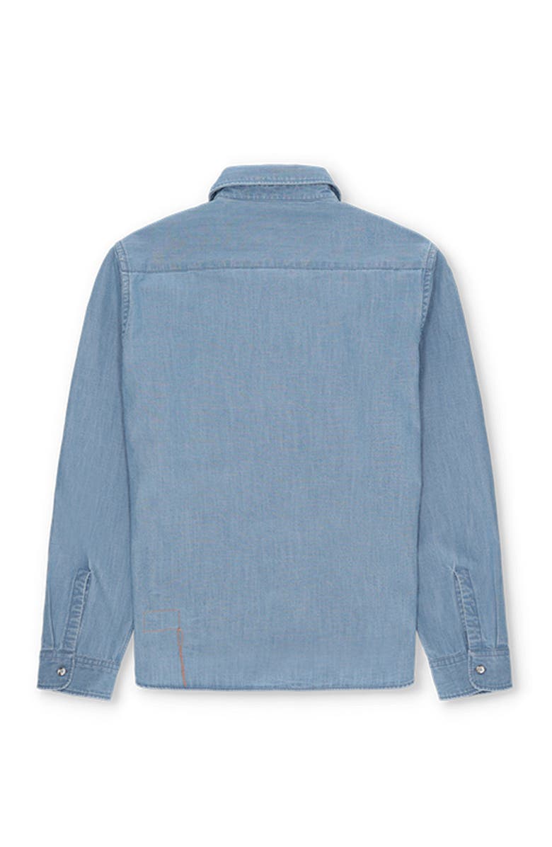 Fortela Liam Cotton Chest Pocket Shirt Stondato, Alternate, color, Light Blue